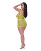Load image into Gallery viewer, Love Star Halter Swing Chemise &amp; Thong Chartreuse QN

