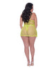 Load image into Gallery viewer, Love Star Halter Swing Chemise &amp; Thong Chartreuse QN
