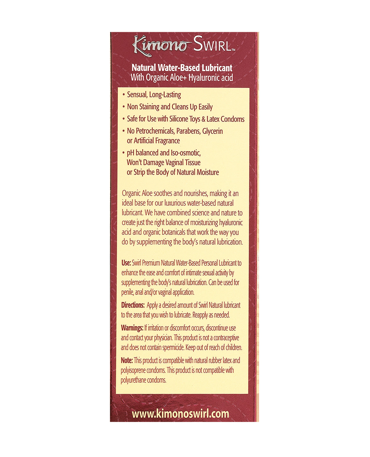 Kimono Swirl Natural Lubricant - 3.4 oz Pump