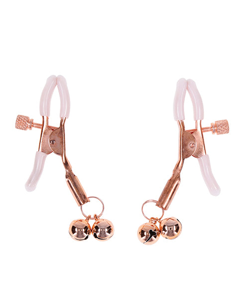Sex and Mischief Peaches N CreaMe Bell Nipple Clamps Adjustable