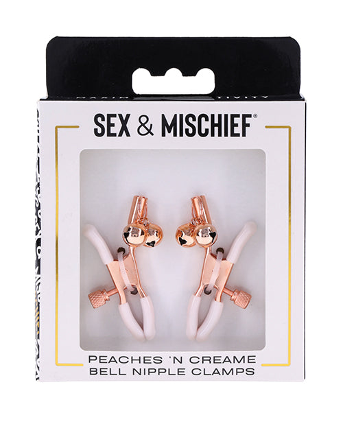 Sex and Mischief Peaches N CreaMe Bell Nipple Clamps Adjustable