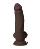 Load image into Gallery viewer, Shaft Flexskin Liquid Silicone 8.5" Vibrating Side Curve Dong w/Balls - Mahogany
