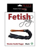 Load image into Gallery viewer, Rouge Fetish Play Vegan Flogger Faux Leather With Wooden Handle Black
