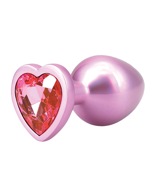 Booty Bling Jeweled Metal Anal Plug Medium Pink For Comfortable Fit