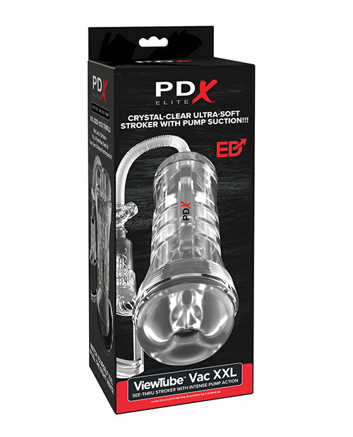 PDX Elite ViewTube Vac XXL Pump See Through EZ Grip Stroker Clear