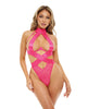 Lataa kuva gallerian katseluohjelmaan, Lucky Open Cup Wide Elastic &amp; Lace Teddy Pink Yarrow L/XL
