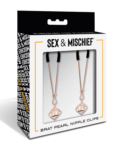 Load image into Gallery viewer, Sex &amp; Mischief Brat Pearl Nipple Clips
