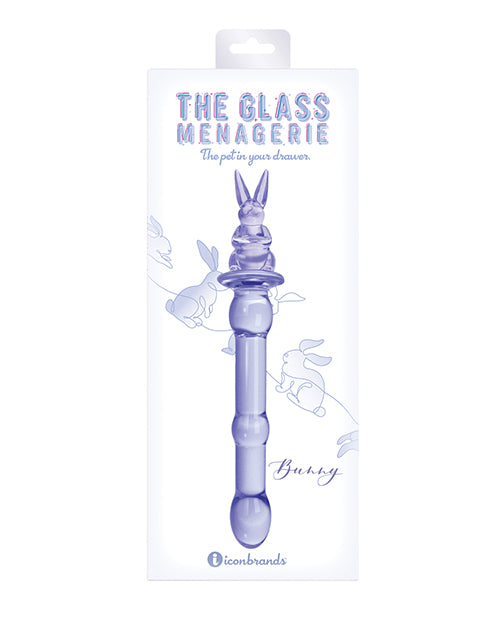 Glass Menagerie Rabbit Dildo Pink Crystal Glass Wand