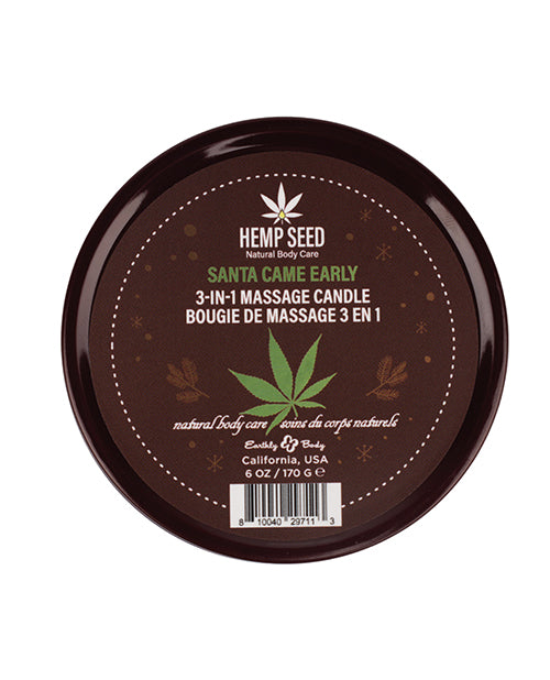Earthly Body 3 In 1 Massage Candle 6 Oz Santa Came Early