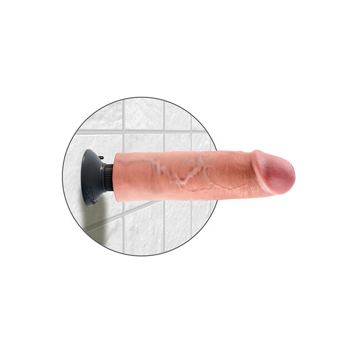 King Cock 10" Vibrating Cock - Flesh