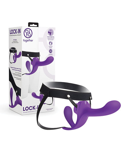 Lock In Dual Ended Vibrating Strap On And Harness Set