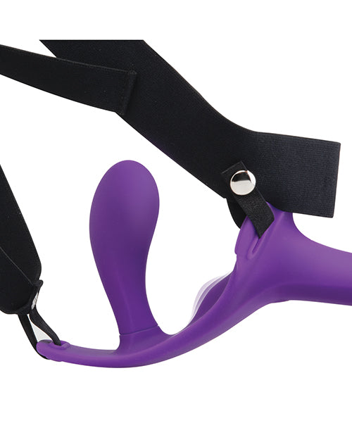 Lock In Dual Ended Vibrating Strap On And Harness Set