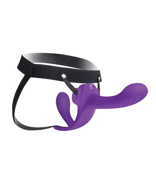 Lock In Dual Ended Vibrating Strap On And Harness Set