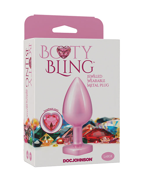 Booty Bling Jeweled Metal Butt Plug Large Pink Crystal
