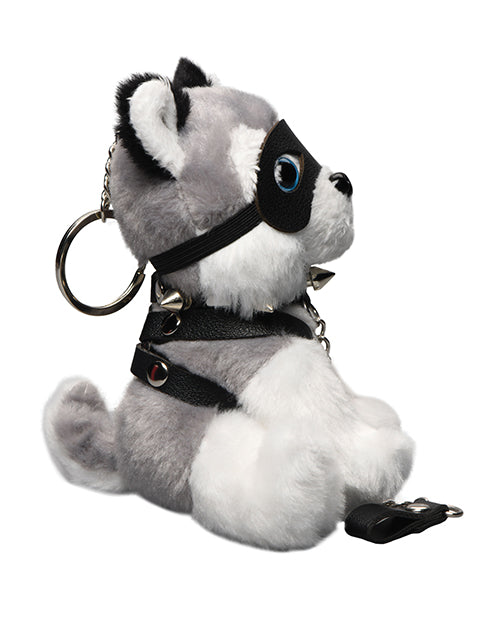 Max The Fetish Pup Keychain With Vegan Leather Mask And Chain Leash