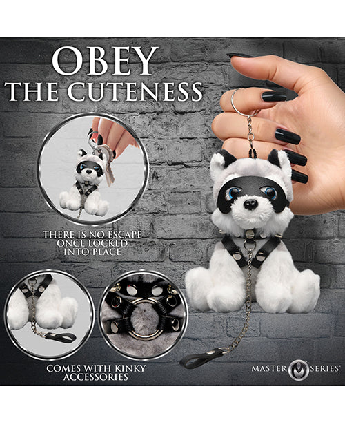 Max The Fetish Pup Keychain With Vegan Leather Mask And Chain Leash