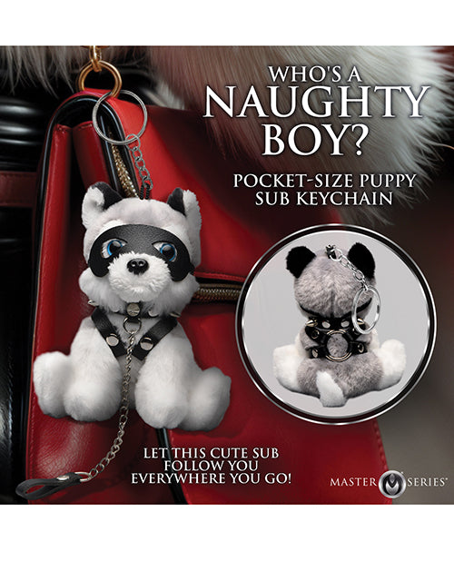 Max The Fetish Pup Keychain With Vegan Leather Mask And Chain Leash