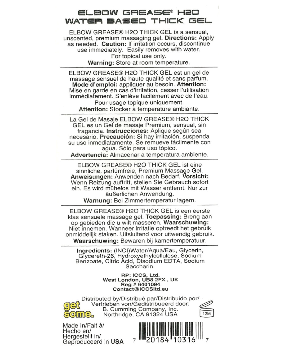 Elbow Grease H2O Thick Gel - 8.5 oz