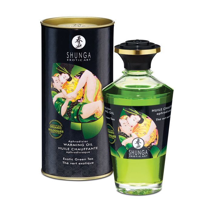 Shunga Organica Warming Oil Green Tea Edible Aphrodisiac Three And A Half Oz