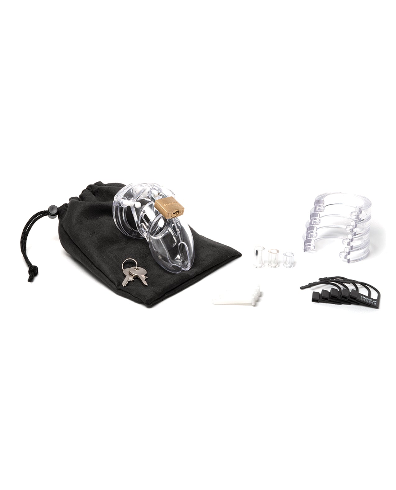 CB-6000S 2 1/2" Cock Cage & Lock Set - Clear
