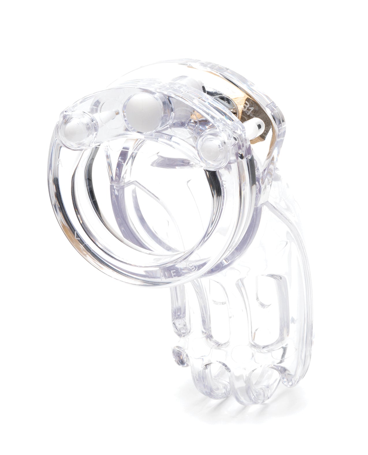 The Curve 3 3/4" Curved Cock Cage & Lock Set - Clear