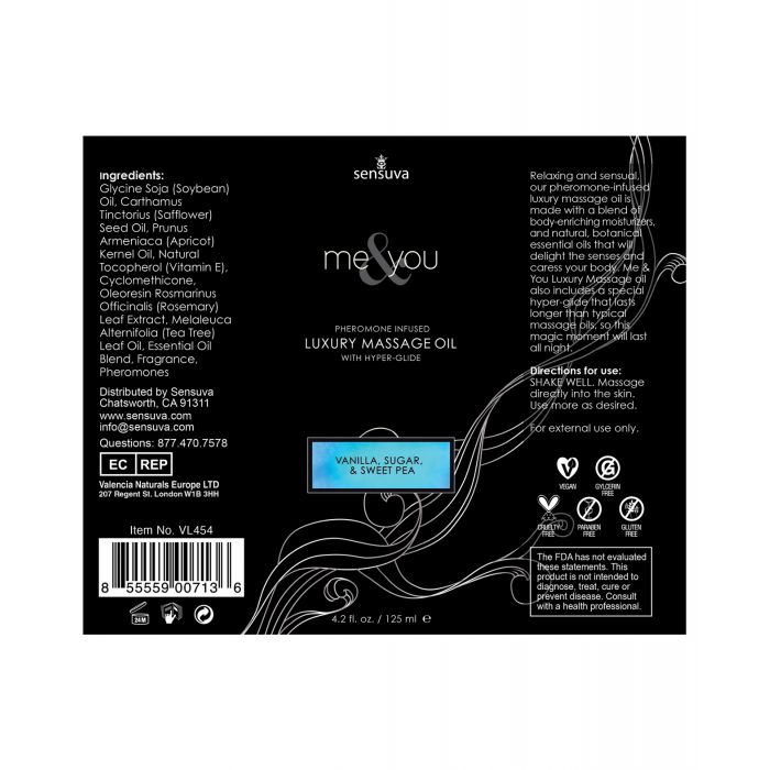 Sensuva Me & You Massage Oil - 4.2 oz Sweet Temptation