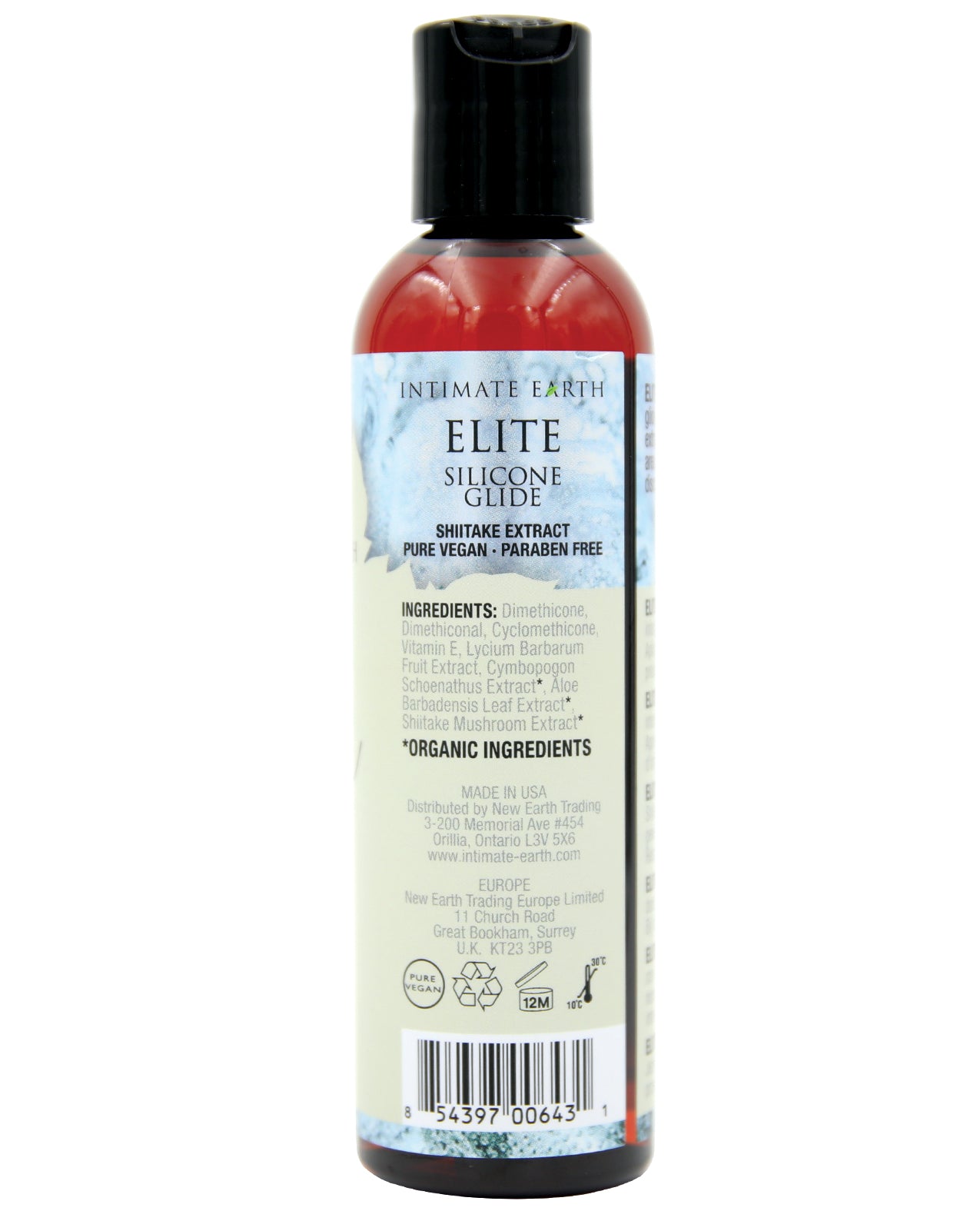Aceite de masaje y deslizamiento de silicona Elite Velvet Touch de Intimate Earth - 60 ml