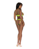 Load image into Gallery viewer, Strap-Tease Bra &amp; Crotchless Panty Neon Yellow L/XL
