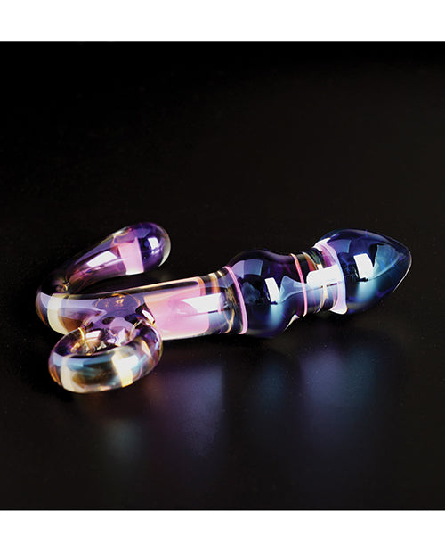 Cristal Orchid Pulse Glass Dildo With Removable Bullet Vibe Purple Eco Friendly Erotic Toy