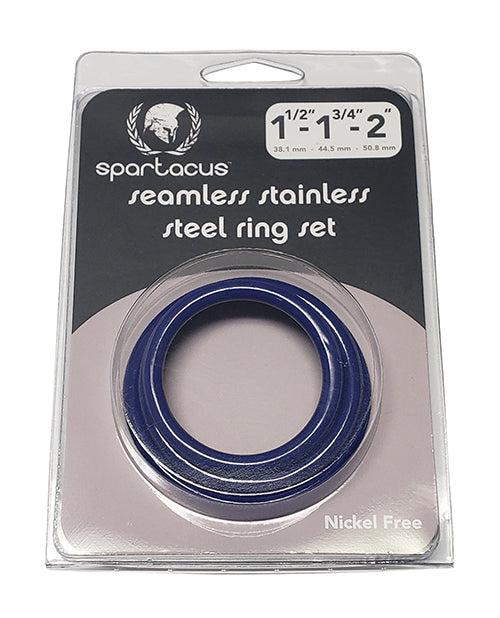 Spartacus Seamless Stainless Steel C Ring Blue Pack Of 3 1.50 1.75 2 Inches