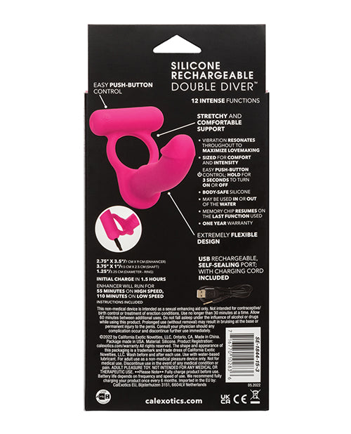 Doble Vibrador Recargable de Silicona - Rosa