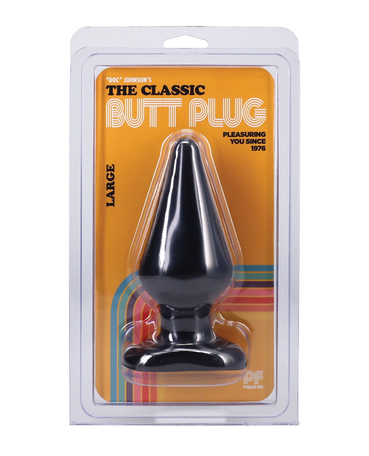 Classic Large Black Butt Plug 5 Inch Doc Johnson PVC Phthalate Free
