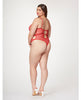 Bild in den Galerie-Viewer laden, Fishnet Strappy High Cut Leg Teddy Red 1X/2X

