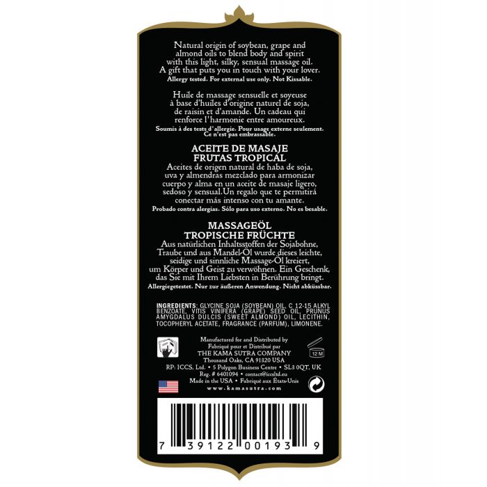 Kama Sutra Naturals Massage Oil - Tropical Fruits