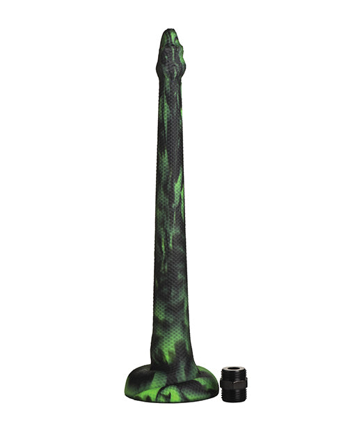 Afbeelding laden in Galerijviewer, Creature Cocks Spitting Serpent Silicone Enema Snake - Black/Green
