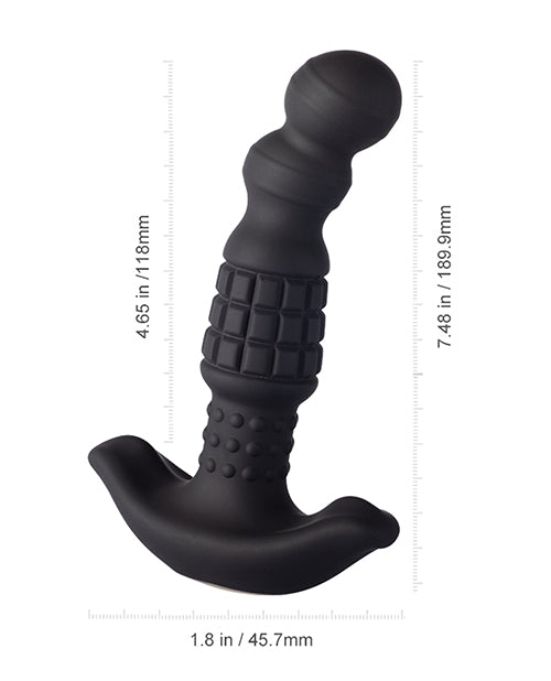 Pineapple Man Vibrating Prostate Massager Black Girthy Bead Neck For Intense Stimulation