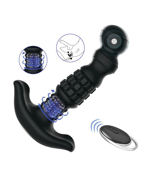 Pineapple Man Vibrating Prostate Massager Black Girthy Bead Neck For Intense Stimulation