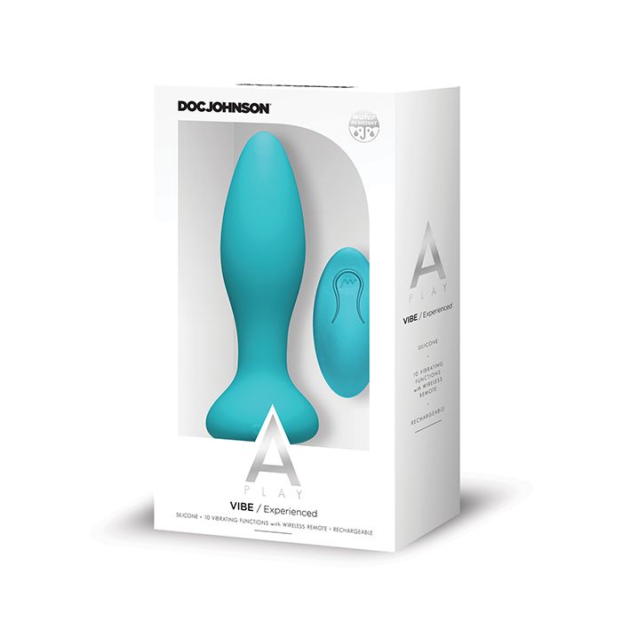 A Play Rechargeable Silicone Experienced Anal Plug w/Remote - Teal
