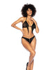 Bild in den Galerie-Viewer laden, Fringe Halter Top &amp; Open Back Bottom w/Front Zipper Black L/XL
