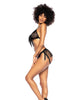 Bild in den Galerie-Viewer laden, Fringe Halter Top &amp; Open Back Bottom w/Front Zipper Black L/XL
