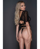 Load image into Gallery viewer, Adore Dreamer Sheer Mesh Strappy Top &amp; Thong Black O/S
