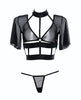 Load image into Gallery viewer, Adore Dreamer Sheer Mesh Strappy Top &amp; Thong Black O/S
