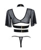 Load image into Gallery viewer, Adore Dreamer Sheer Mesh Strappy Top &amp; Thong Black O/S
