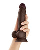 Bild in den Galerie-Viewer laden, Schaft Modell A Flexskin Flüssigsilikon 7,5" Dildo mit Hoden - Mahagoni
