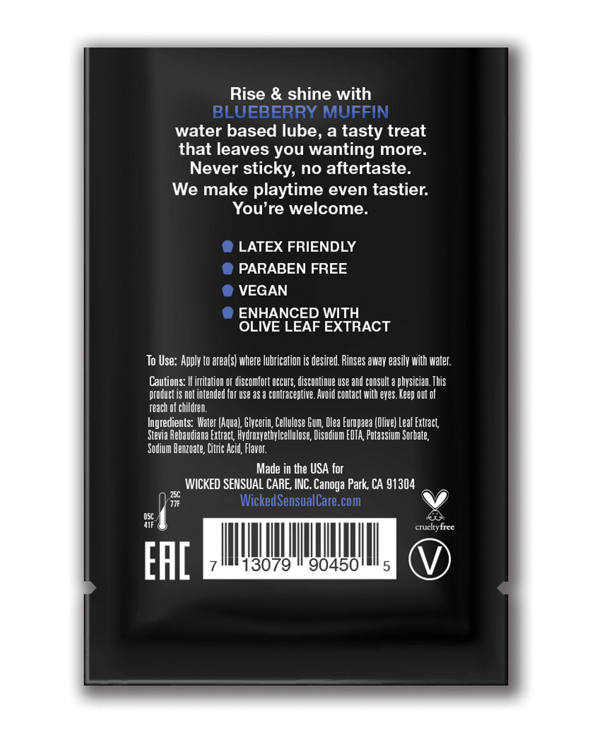 Wicked Sensual Care Vesipohjainen liukuvoide - 0,1 oz Mustikkamuffini