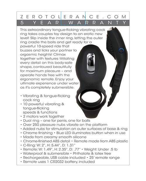 Zero Tolerance Mr. Flicker Anello Vibrante per Pene - Nero