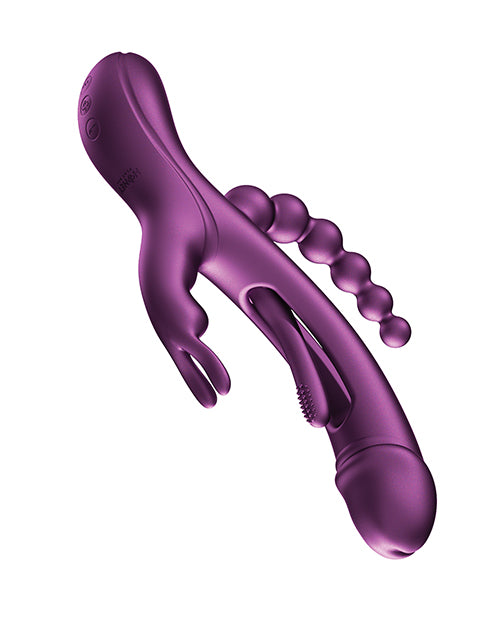 Cargue la imagen en el visor de la galería, Trilux Kinky Finger Rabbit Vibrator w/Anal Beads - Purple

