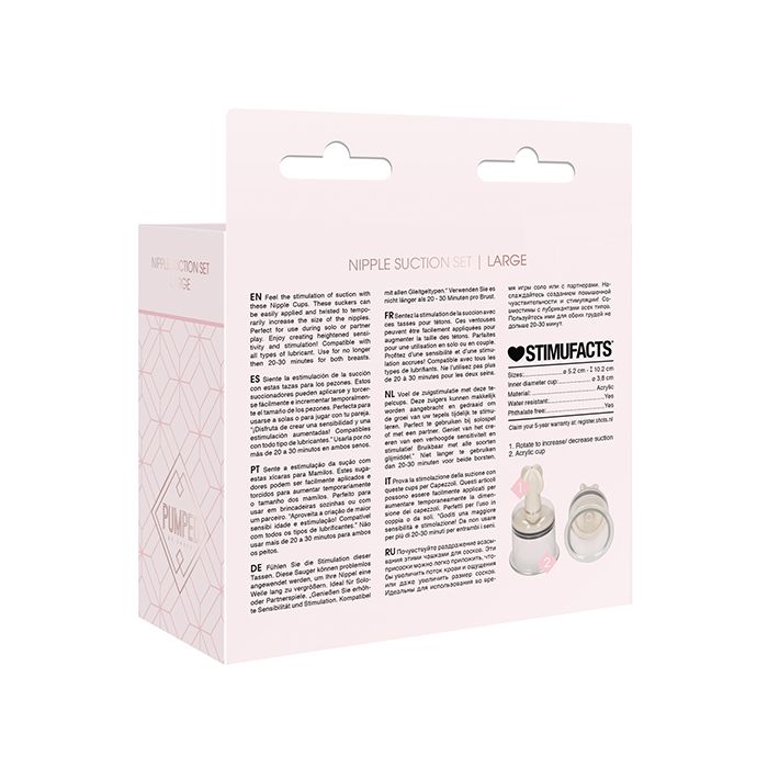 Shots Pumped Nipple Suction Set - Large Clear