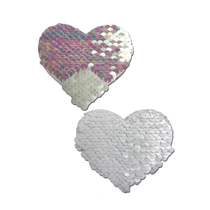 Pastease Color Changing Flip Sequins Heart - Pearl/White O/S