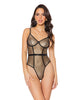 Załaduj obraz do przeglądarki galerii, Holiday Metallic Fishnet Teddy w/Underwire Cups Black/Gold LG
